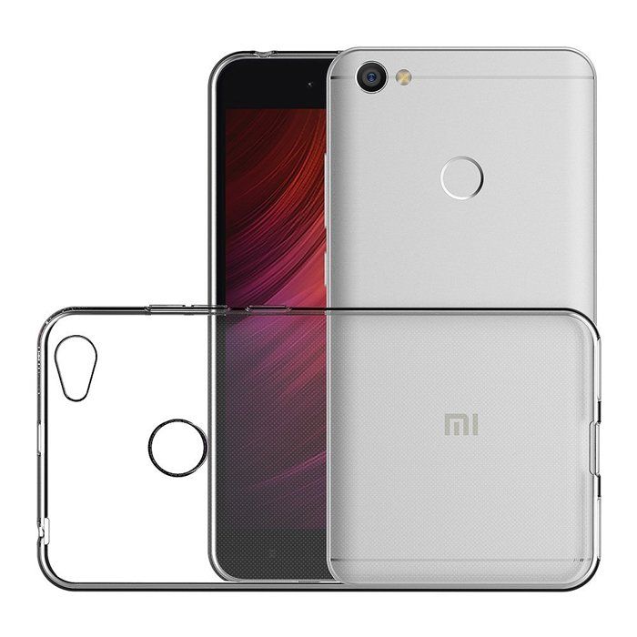 Case and Neck Strap for Xiaomi REDMI NOTE 5A - Transparent Soft TPU Adjustable Black Cord Phonillico®
