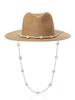 Personalized Trend, Shell Necklace, Straw Hat Spring and Summer Sun Shading Ladies' Sun Hat, Foldable Concave Top Straw Hat