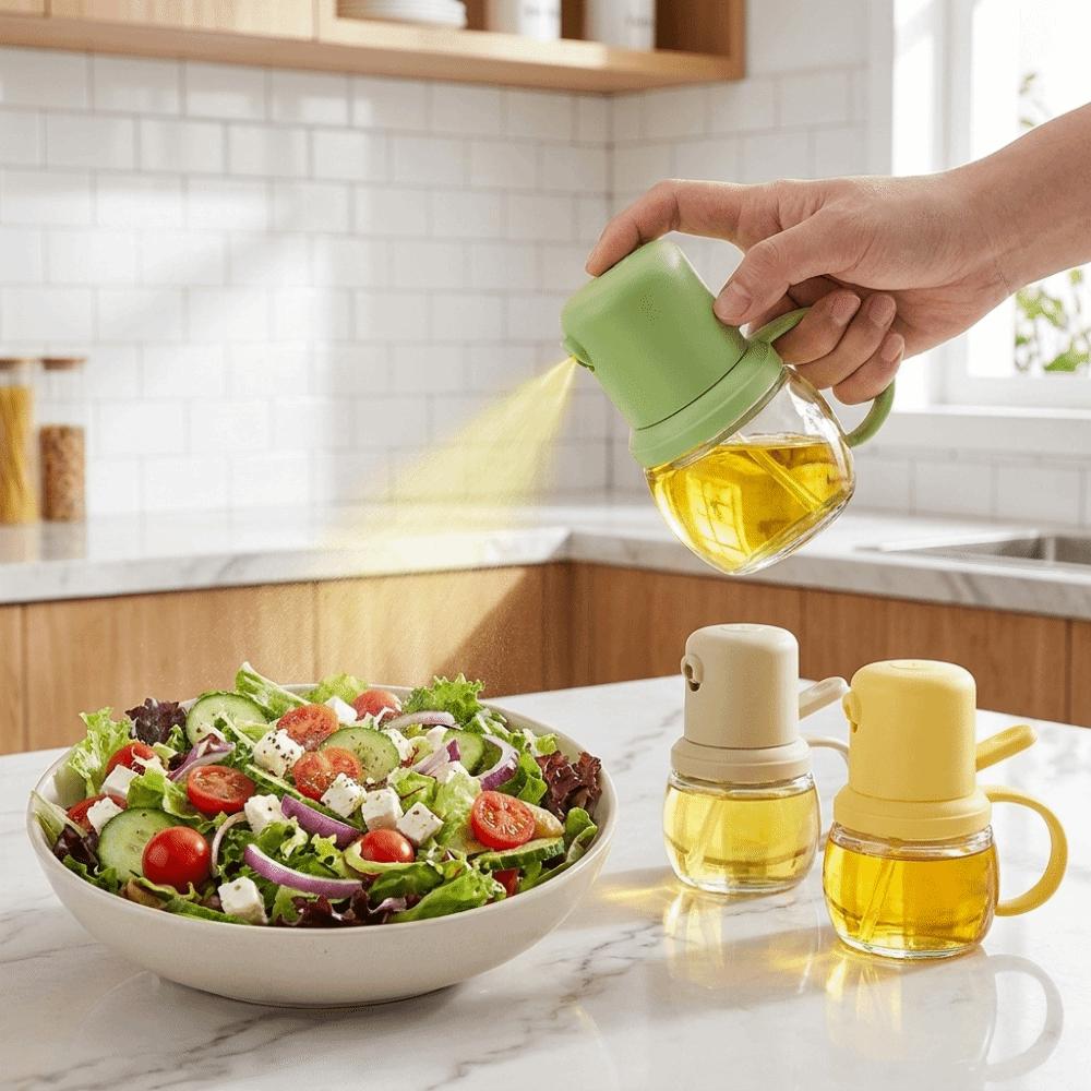 200ML Glass Oil Bottle Food Grade Leak-proof Olive Oil Storage Bottle Large Capacity Transparent Cooking Spray Bottle Picnic