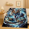 HD Yin Yang Element Dragon Chinese Loong Cartoon Flannel Blanket,Ultra Soft Warm Plush Throw for Home Bedroom Bed Sofa Cover Kid