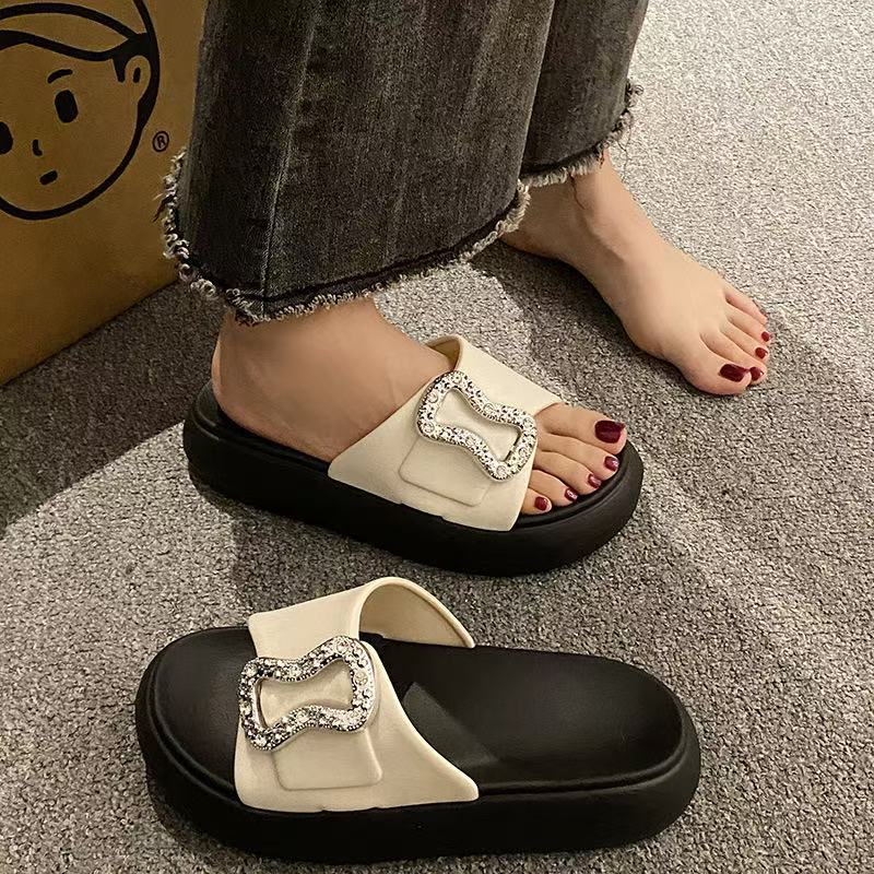 Fashion 2025 Summer New Woman Round Flat Shoes Comfort Thick Bottom Women Slippers Simple Versatile Women's Sandals Sandalias De Mujer