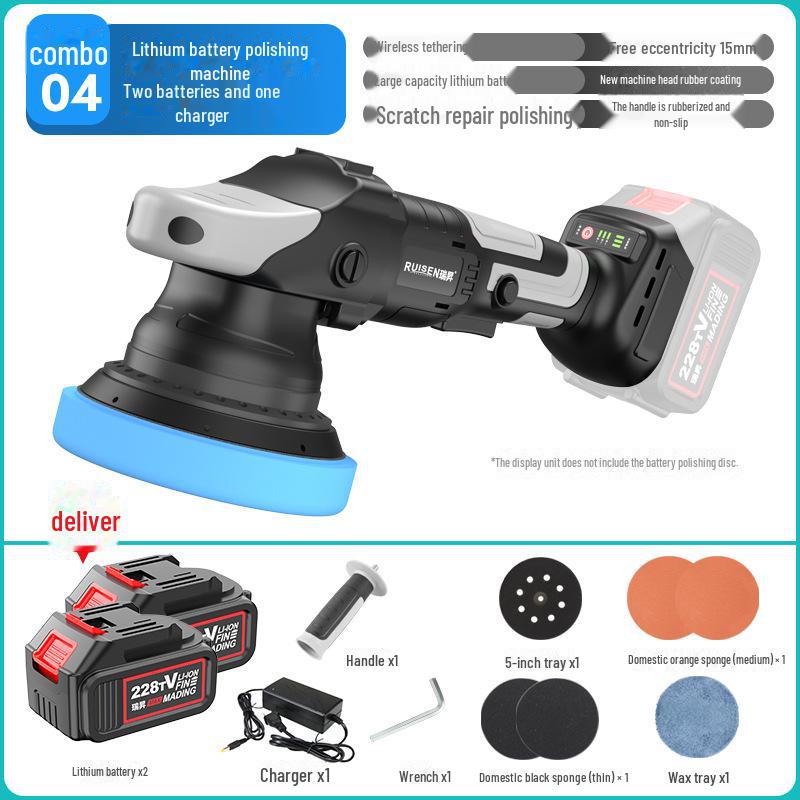 Polisseuse de voiture sans fil 21 V: Machine à cirer et polir excentrique rechargeable avec batterie au lithium