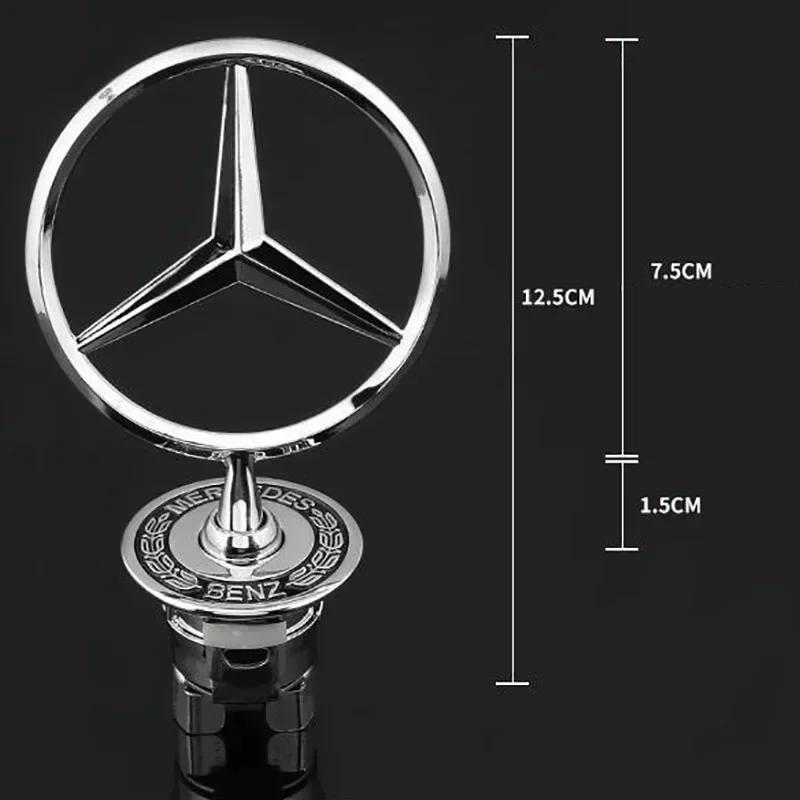1Pcs Car Star Logo Hood Badge Front Metal EmblemFor Mercedes Benz Maybach C E S Class W204 W205 W212 W213 W211 W220 W222 W223