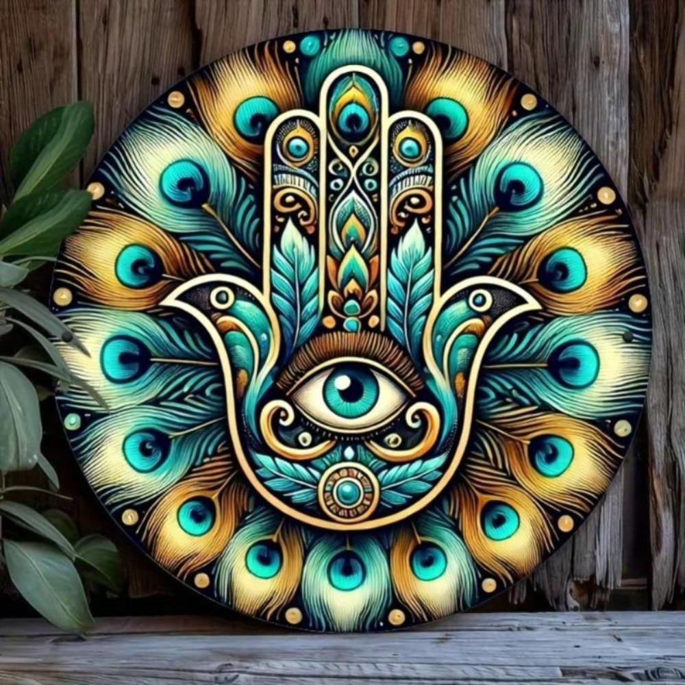 Œil Hamsa Métal Art Mural Décoration Intérieure Cadeau