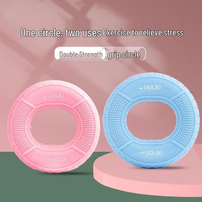 Silicone Dual Resistance Hand Grip Strengthener for Finger Strength and Rehabilitation.