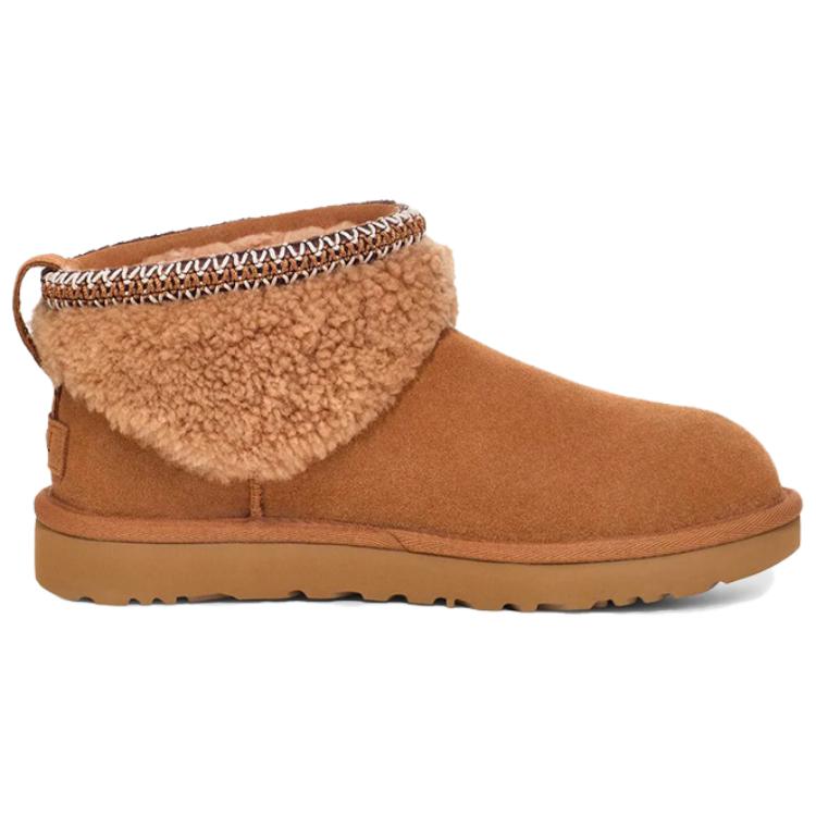 UGG Classic Ultra Mini Maxi Curly Boot Chestnut Women's Sneakers 1158263-CHE
