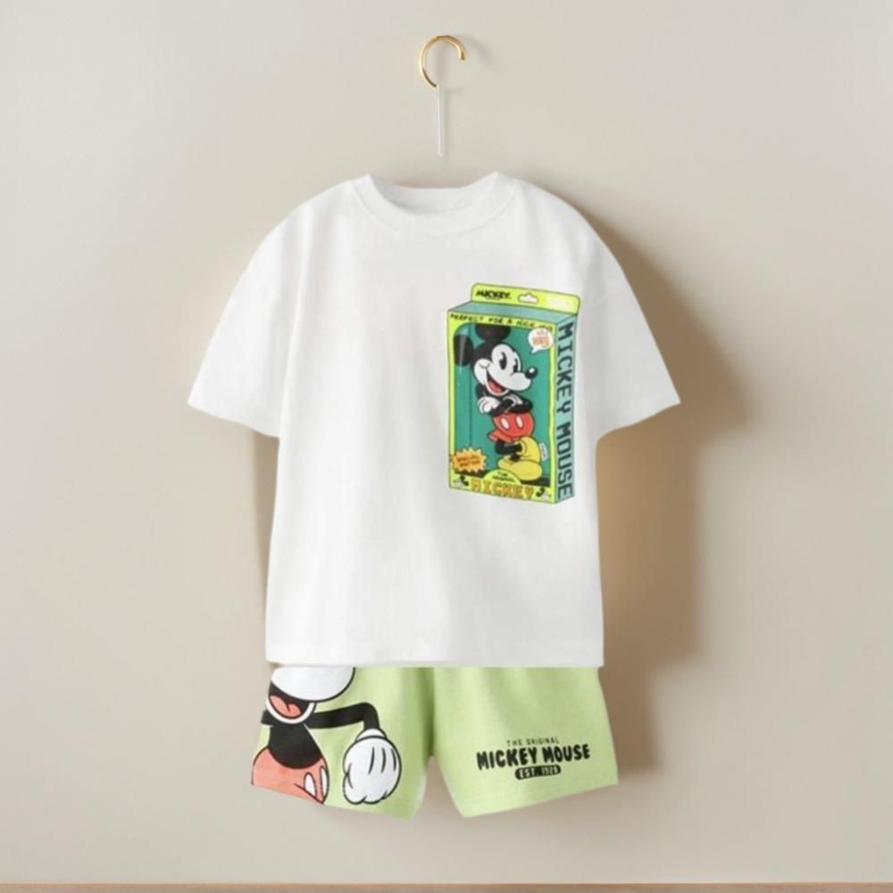 Детский летний комплект из шорт и футболки с коротким рукавом, повседневный комплект 150