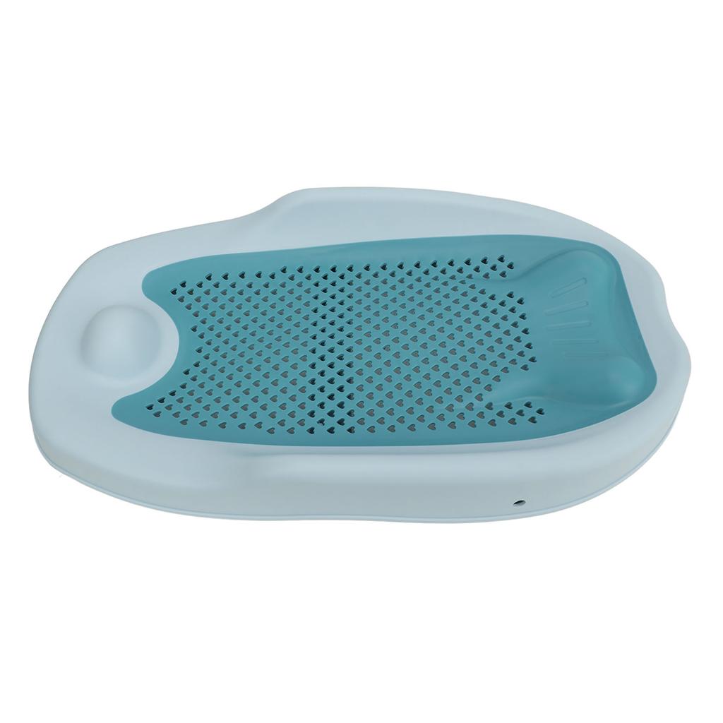Baby Bath Support Home Foldable Ergonomic Heart Shaped Hollow Pattern Infant Bathtub Holder Rack Blue