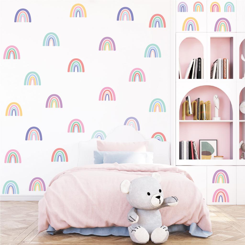 Rainbow wall sticker PVC cartoon cute dream kindergarten sticker bedroom children's room decoration self-adhesive wall sticker