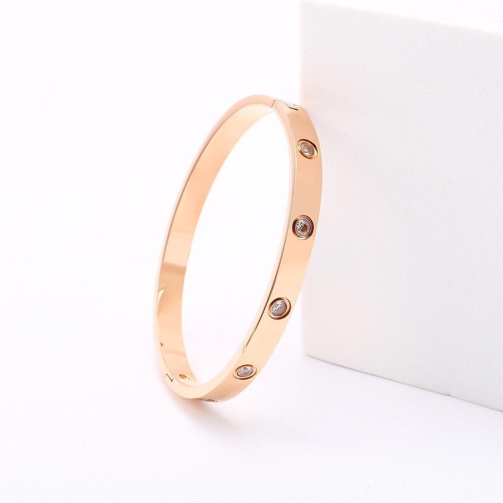 2026 Ten-Diamond Bracelet Buckle Bracelet European and American Celebrity Full Diamond Couple Ten-Diamond Bracelet