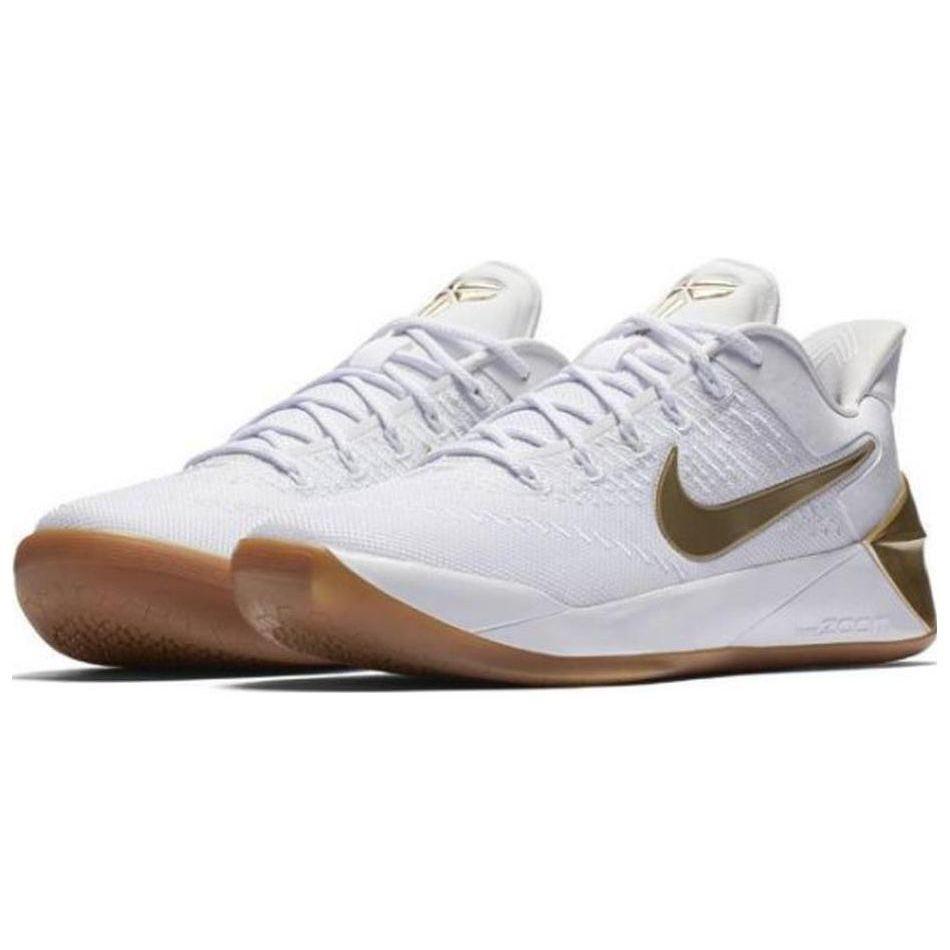 Nike Kobe AD Big Stage Gold Comfortable Non-Slip Lightweight Low-Top Basketball Shoes Men Sneaker White Platinum 852427-107
