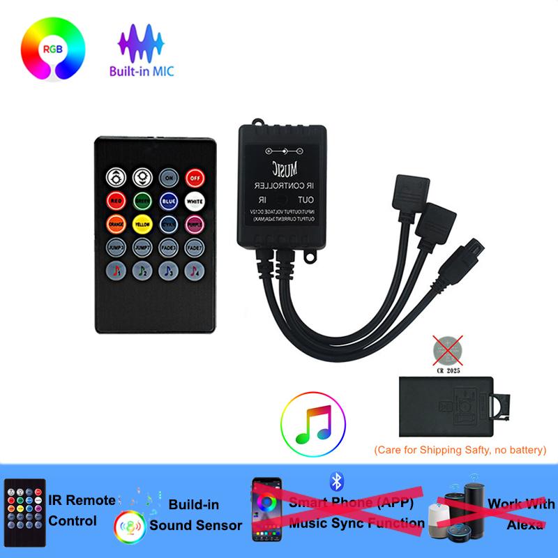 

Music Sync Rgb Lighting Controller 12V 4 Pin Rgb LED Lights Controller Box Receiver Smart Controller RGB Color Changing 20