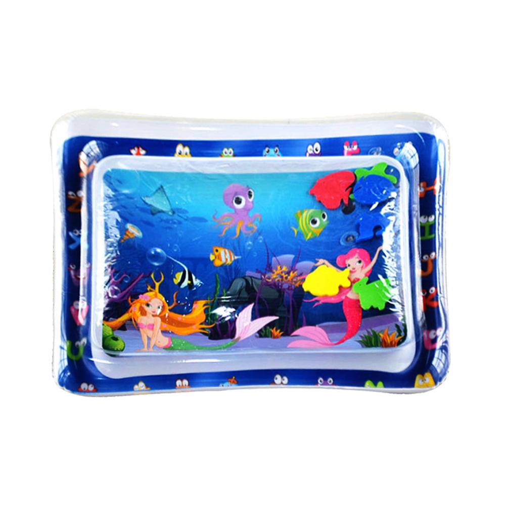 Inflatable Baby Water Mat PVC Marine Animal Water Mat Double Edge Animal Water Mat Foldable for Infants Toddlers for Activity