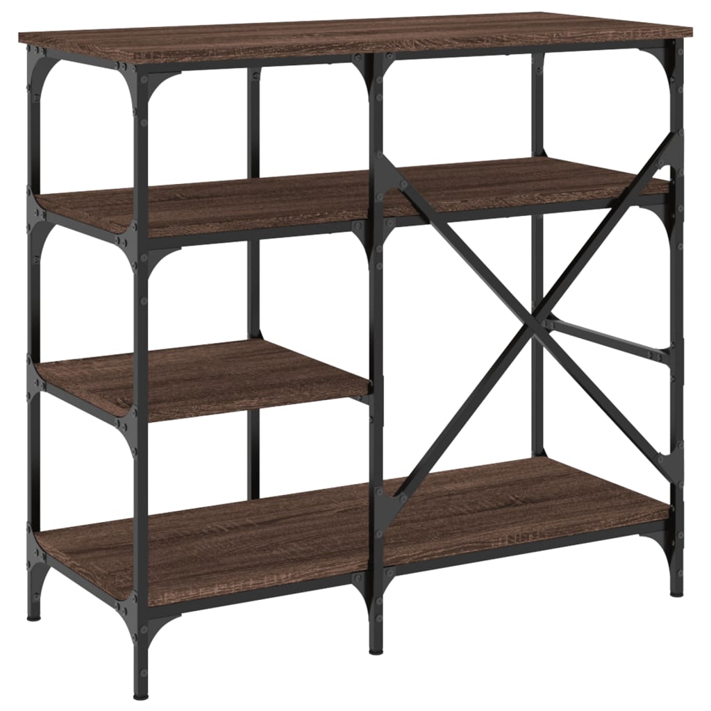 Baker s Shelf Brown Oak Effect 90 x 40 x 84 cm Wood Based Material & Metal
