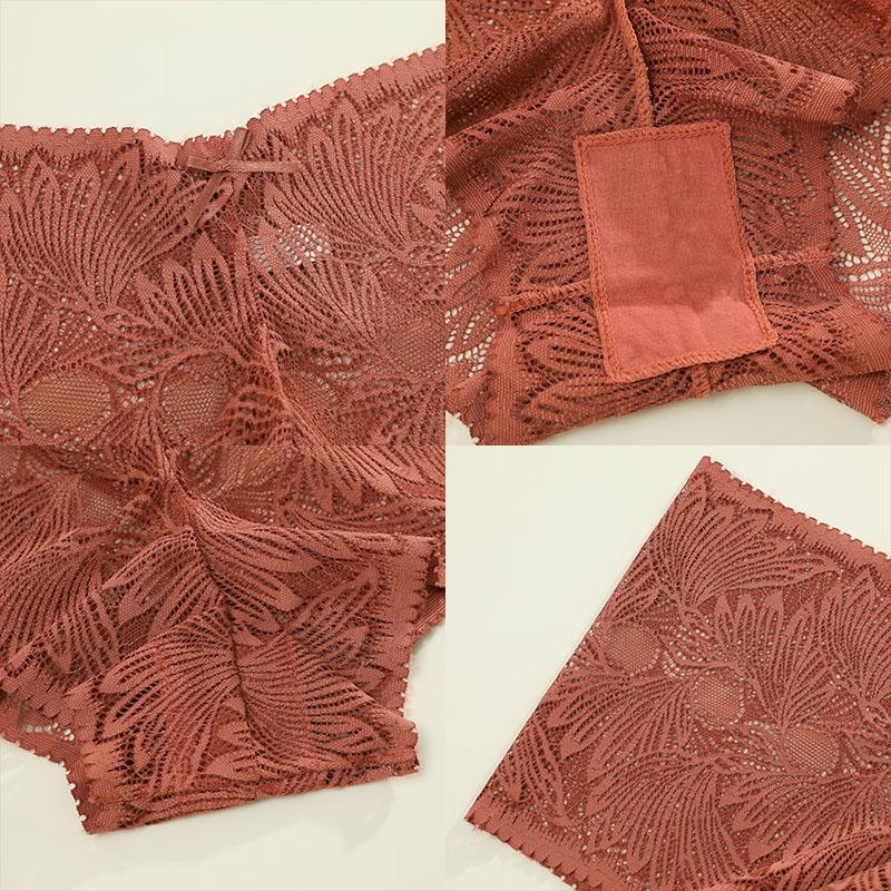 FINETOO 1Pcs Sexy Lace Panties for Women Floral Hollow Out Cheekie Style Sexy Underwear Female Intimates Lingerie Finetoo Design Panties