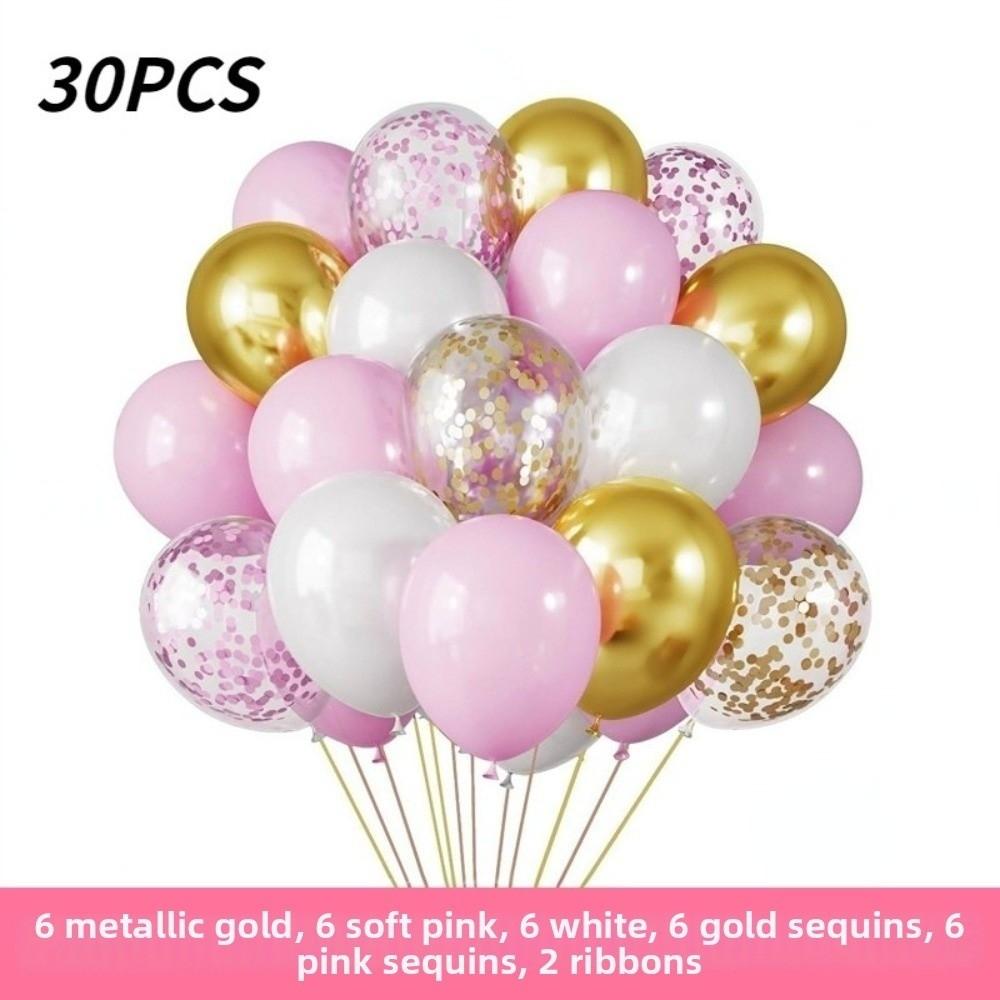 30Pcs 12 Inch Confetti Balloons Metallic Finish Balloons Set Latex Balloons Wedding Decoration