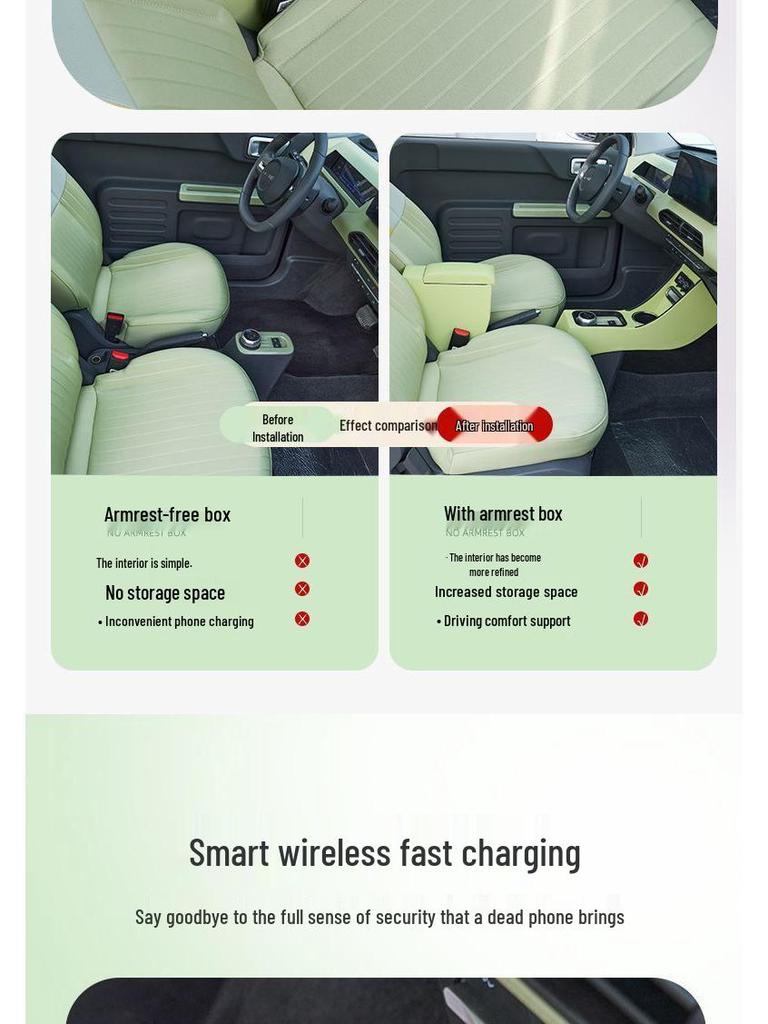 Panda Mini Armrest Box for Electric Vehicle Interior Modification