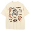 Tricou Grafic Pisici Amuzant Streetwear Bumbac Tricou Unisex Topuri Tricouri de Vară Mânecă Scurtă Tricou