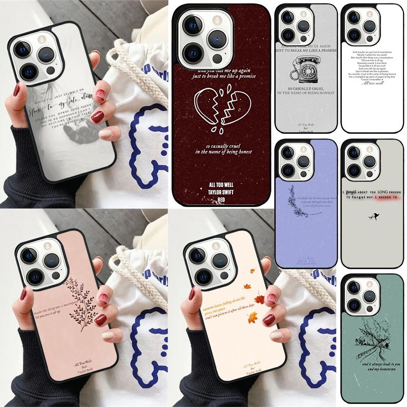 All Too Well Lyrics Phone Case For iPhone 17 Air 15 16e 14 13 Pro Max Coque 12 11 Pro Max PLUS cover