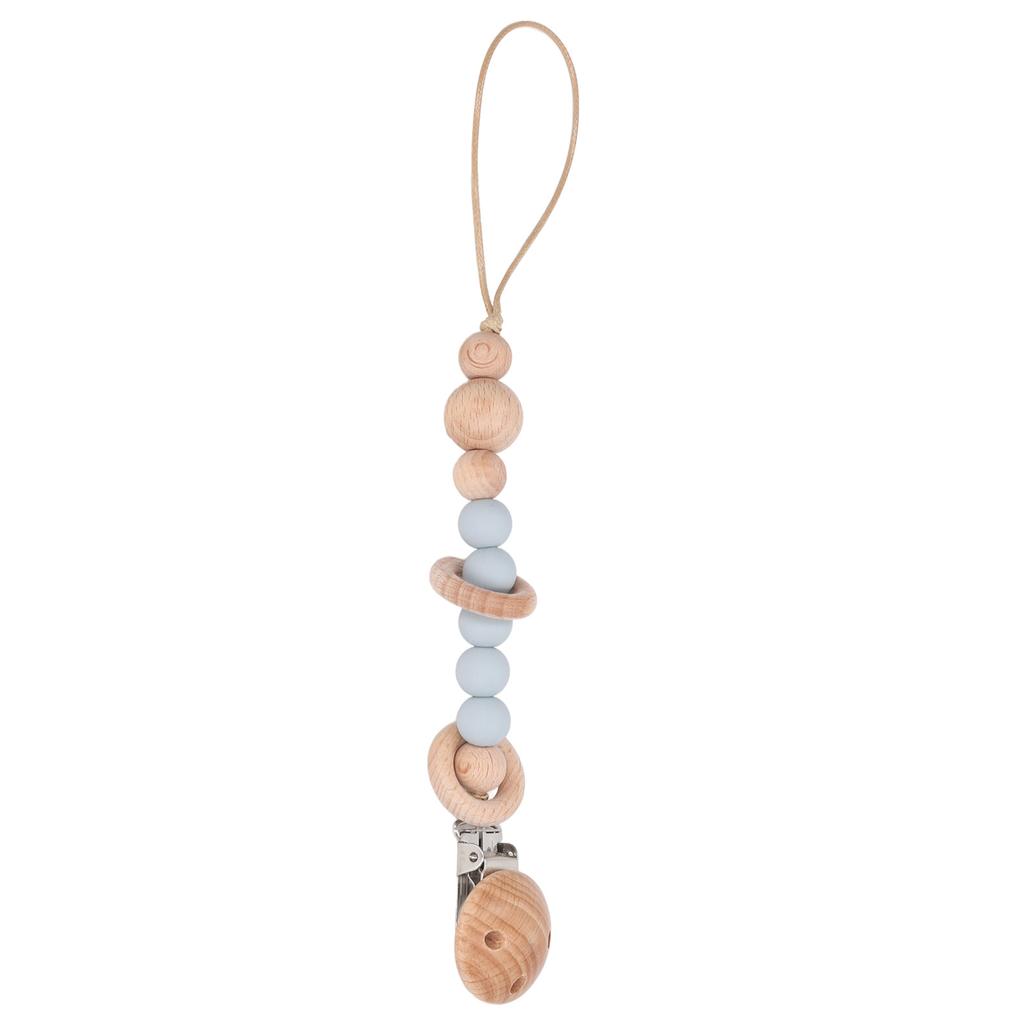 Baby Silicone Pacifier Chain Drop Proof Safe DIY Lightweight Pacifier Clip Holder for Toddlers Grayish Blue