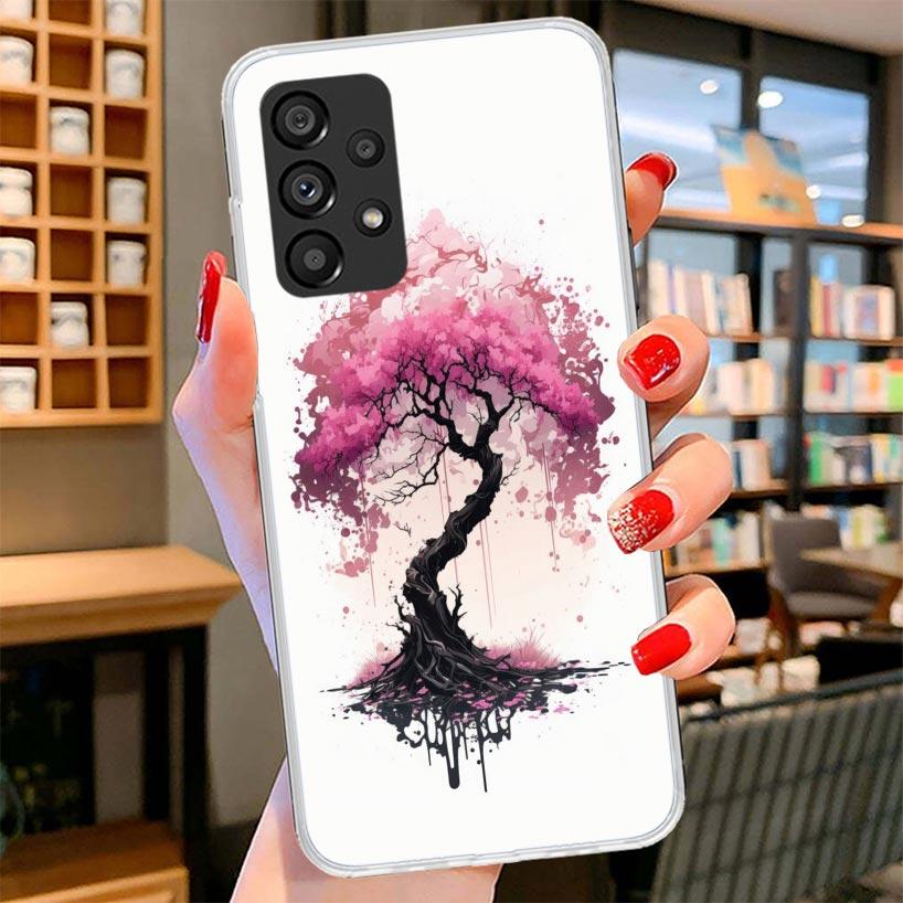 Cherry Blossom Tree Phone Case For Samsung Galaxy A17 A37 A57 A16 A26 A36 A56 A15 A25 A35 A55 A14 A24 A34 A54 A13 A23 A33 A53 Ga