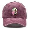 Cute Panda Pink Heart Printed Baseball Cap Adjustable Snapback Baseball Hat Unisex Stylish Womens Cap For Hiking Camping Outdoor