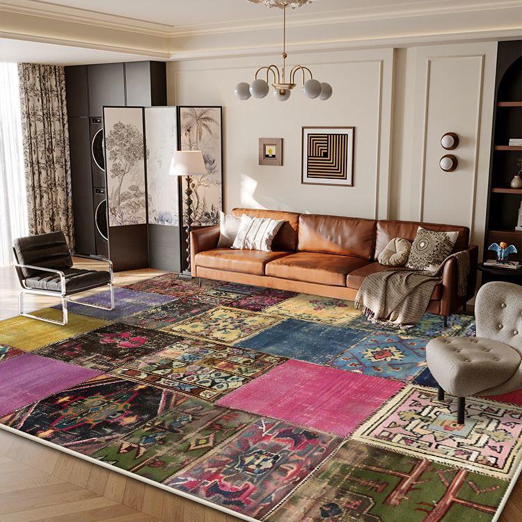 Boho Retro Carpet for Living Room Geometric Decoration Luxury Bedroom Bedside Rug 200x300 Foldable Non-slip Soft Mat Washable