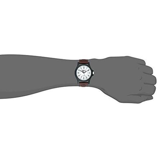 Timex TW4B08200 Expedition Acadia Mens Watch Black Brown White Leather Nylon Strap