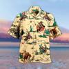 Men's Fashion Cool Cute Casual Hawaiian Print Casual Shirt Short Sleeve Top