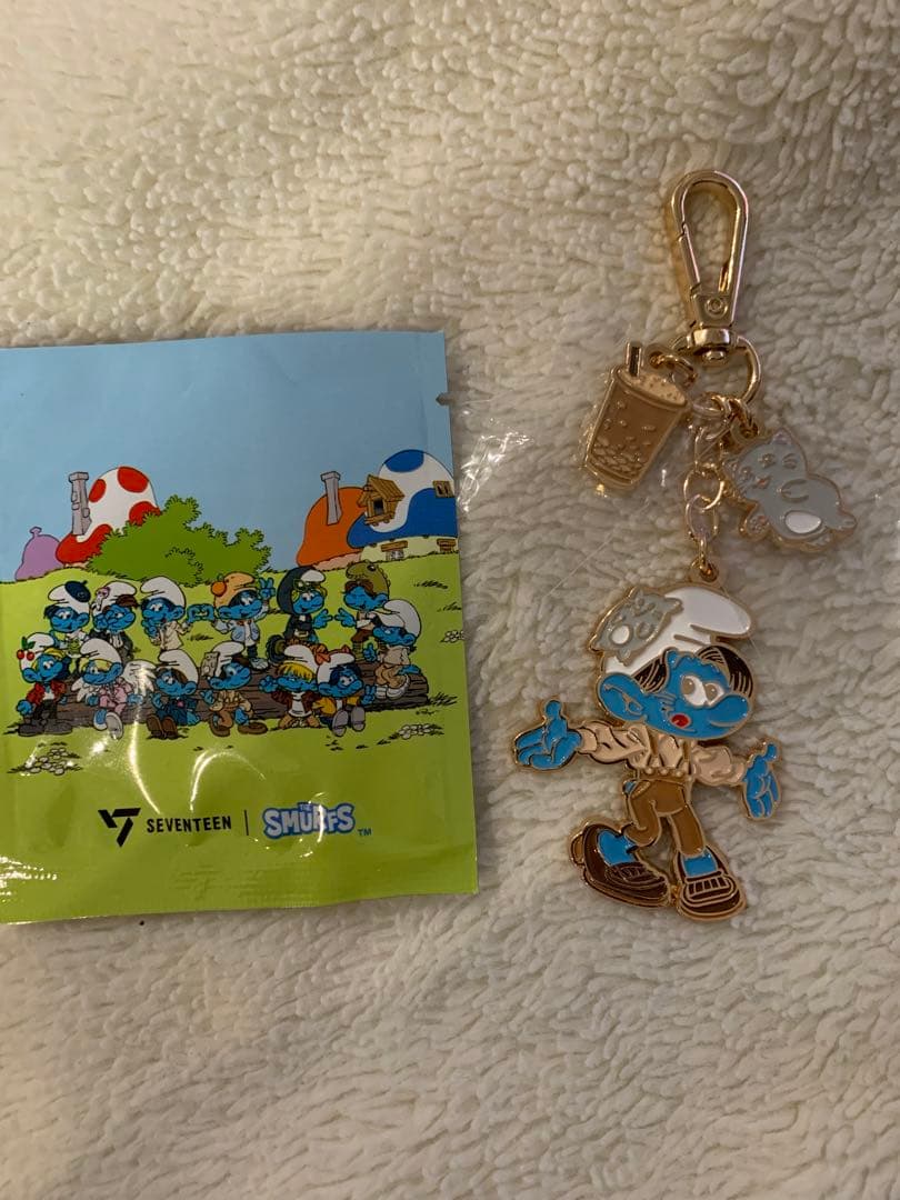 [USED] SEVENTEEN SMURFS Isaac Toast Key Ring Jun