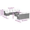 Vidaxl 11-Cz. Garden Furniture Set With Cushions, Grey Rattan Pe