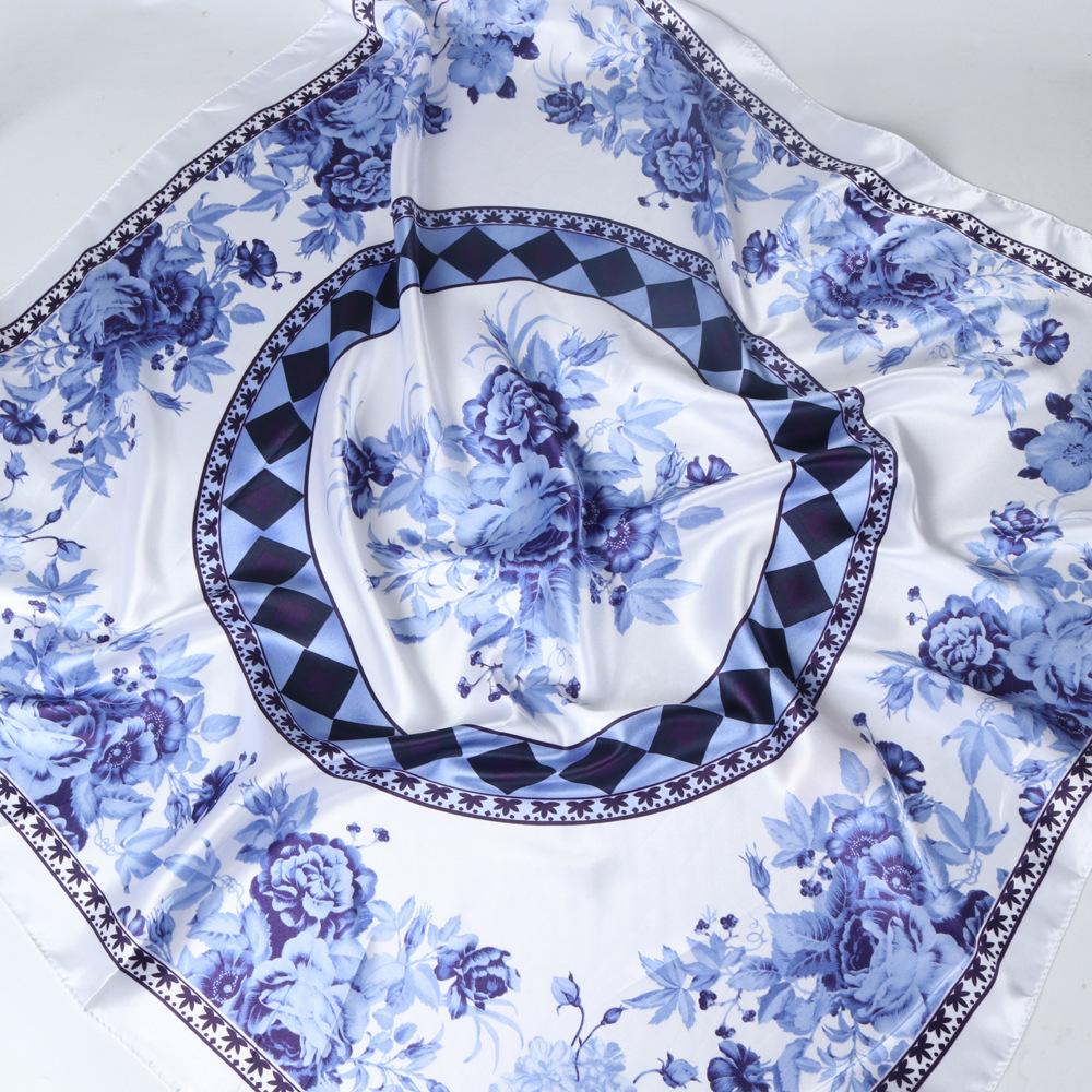 

Высококачественные роскошные шелковые шарфы, повязка на голову, шарфы, шейный шарф для женщин, шелковый шарф с цепочкой, женская декоративная шаль 90*90cm