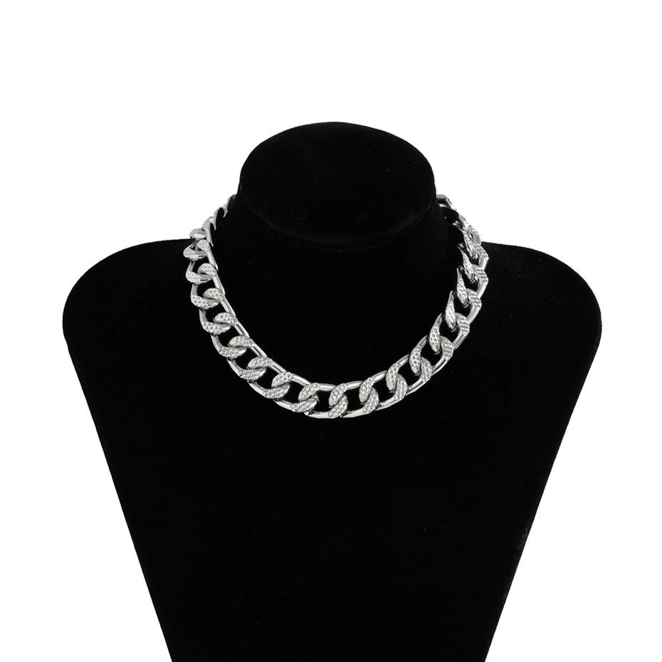 High Quality Cuban Choker Necklace Collares Punk Vintage Chunky Thick Link Aluminum Chain for Women New Year Jewelry Accessories