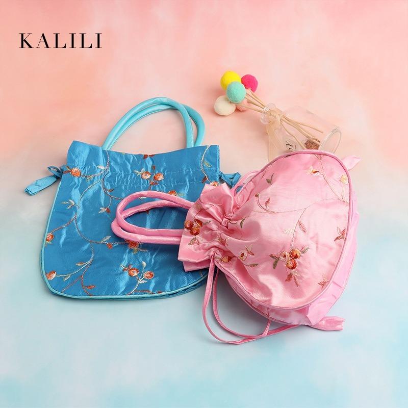 Unsichtbare Handtasche Retro-Stickerei Bündelmund Kordelzug Beutel Schmuck Geschenkverpackung Aufbewahrungsbeutel