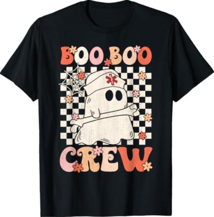 Groovy Boo Boo Crew Nurse Ghost Paramedic EMT EMS Halloween T-Shirt Unisex T-Shirt