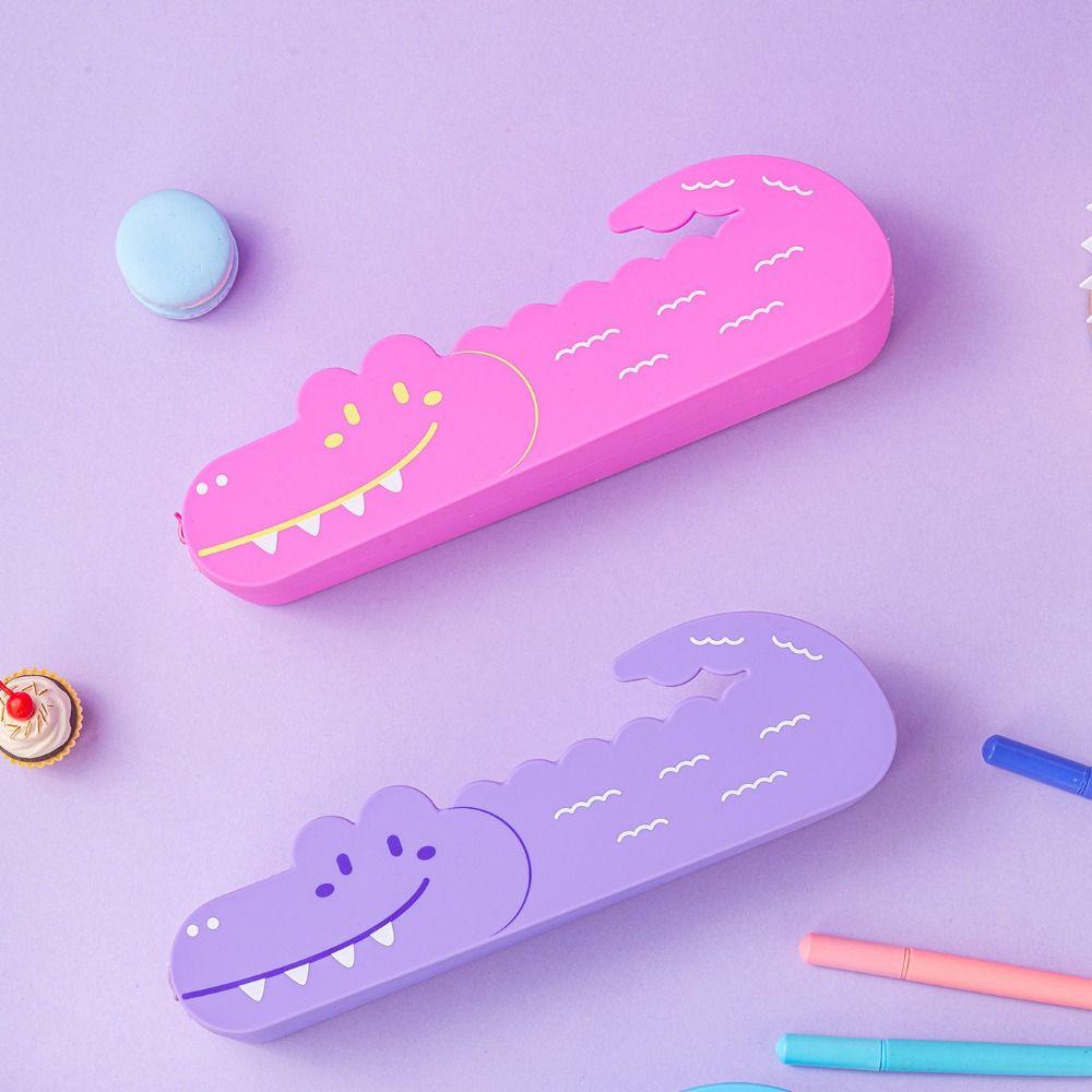 Large Capacity Pencil Case Silicone Stationery Box Desktop Organizer Pen Pouch  Children