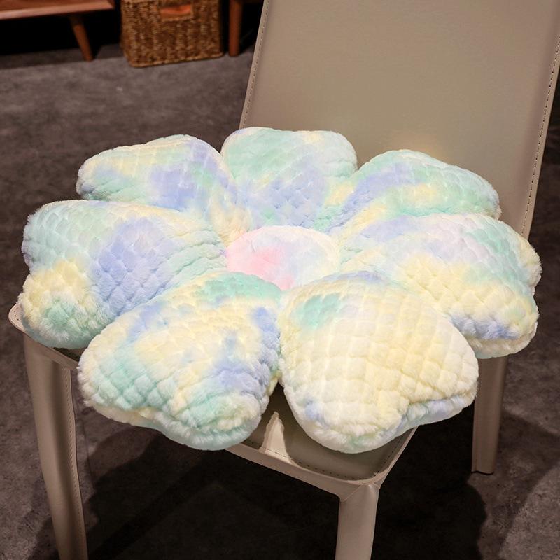 Color Tie-Dye Flower Seat Cushion Office Thickened Chair Cushion Autumn And Winter Student Warm Butt Cushion Bay Window Cushion