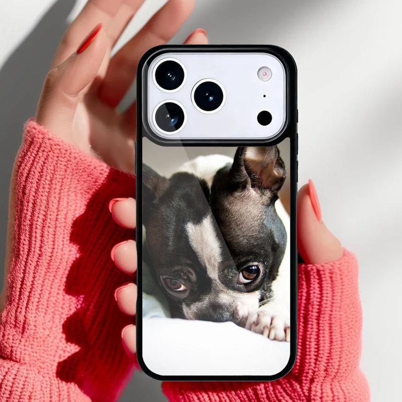 Boston Terrier Hundegesichter Handyhülle für iPhone 17 16 15 14 13 Pro Max Rückabdeckung für 12 11 Pro Coque
