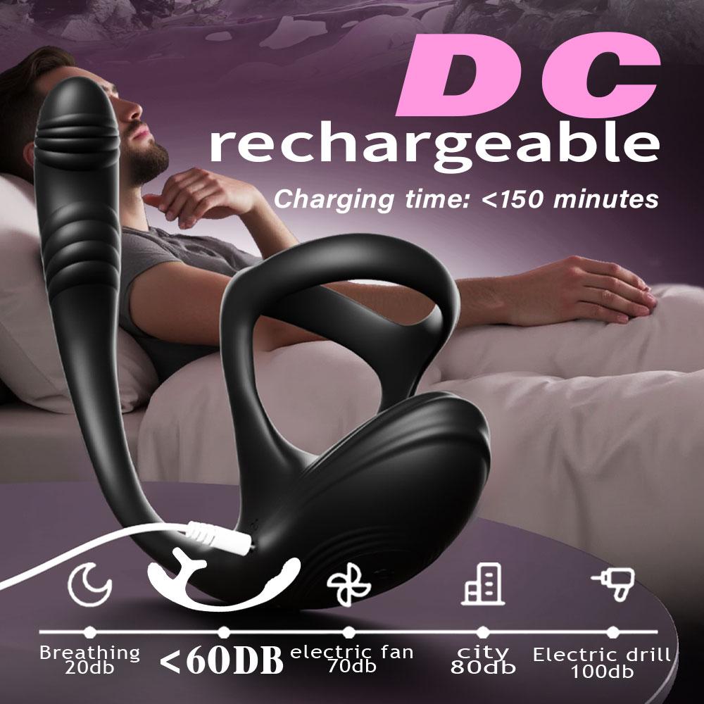 APP Controlled Male Prostate Massager Penis Ring Anal Plug Toy Delay Ejaculation Rotating Anal Plug Vibrator Adult Male Toy