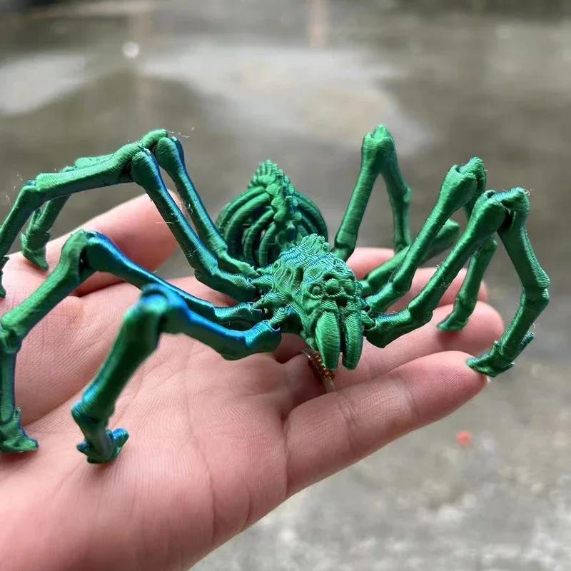 3D Printed Retractable Spider Movable Joint Fidget Toy Rotatable Articulated Office Desktop Ornament Adults Kid Toy Crafts Gift