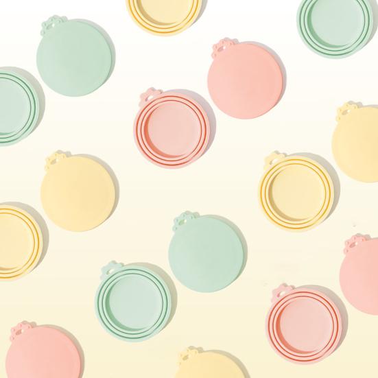 Silicone Pet Food Can Lid for Dog and Cat 3 Size Food Can Lid Dustproof Moisture Proof Food Can Lid Safe Odorless Reusable Pet Food Seal