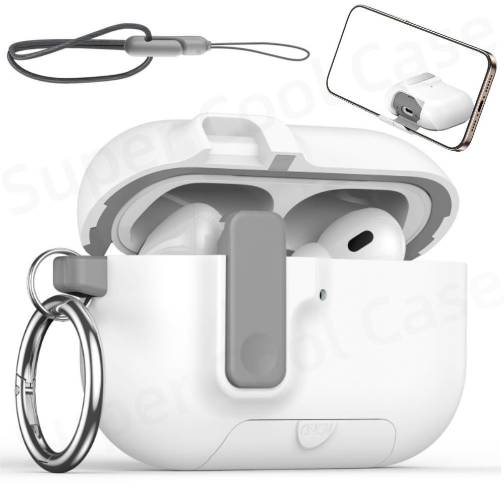 (Fluffy Blue) For Airpods Pro 3 New Full Protection Auto Pop-Up Lid Design with Lanyard Wireless Charging Case For Airpods Pro 3