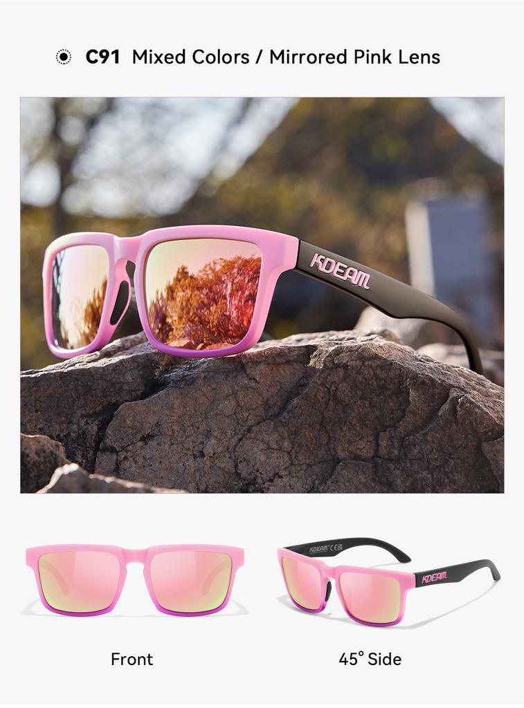 2026 New KDEAM Brand Colorful Square Polarized Sunglasses For Men Women Fashion Shades 3D Logo Fishing Driving Eyewear With Case