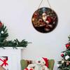 Winter Santa Wall Art Christmas Wooden Round Hanging Sign, Claus Highland Cow Theme Holiday Party Accents Door Decor, Farmhouse Welcome Ornament