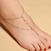 Europe, America, Fashion and Leisure Beach Foot Accessories Women, Simple Double-layer Alloy Chain Crystal Anklet
