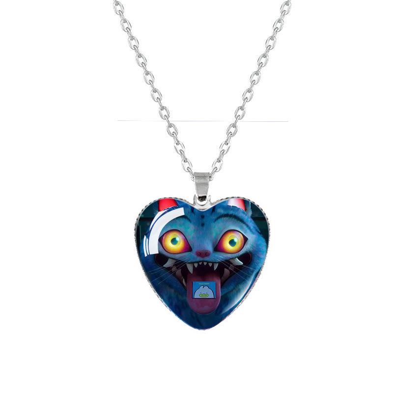 Anime K-pop Demon Heart Shape Pendant Necklace Cartoon Character Idol Jewelry Gifts