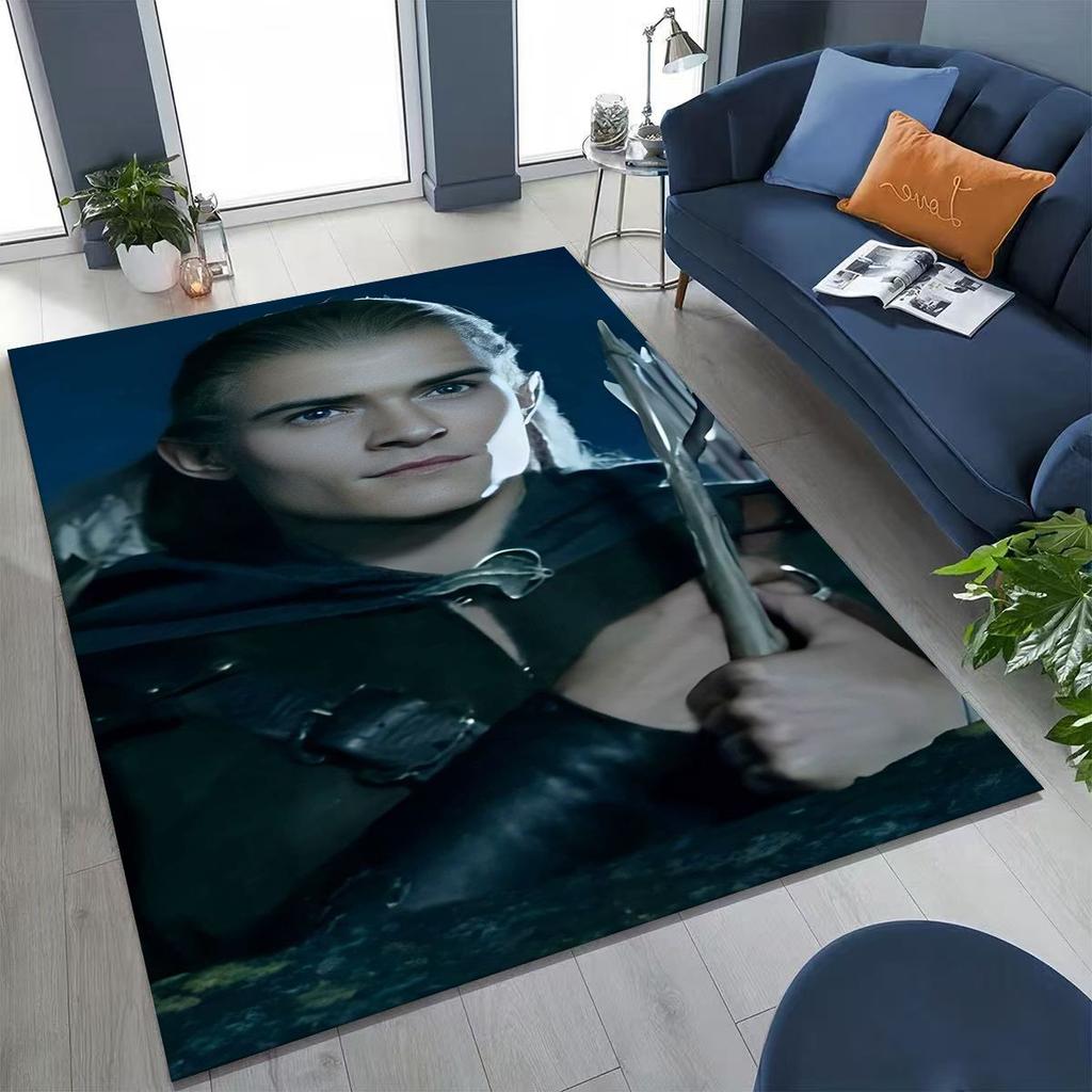 3D L-Lord of The Rings H-Hobbit Movie Board Rug for Bedroom Living Room Sofa Home Doormat Decor, Large Kids Non-slip Floor Mat