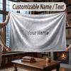 Abstract Geometric Theme Throw Blanket Custom Name Text Personalized Blanket Soft Cozy Blanket for Home Sofa Bed