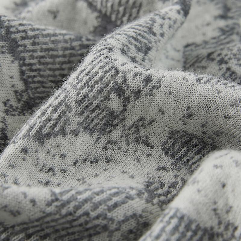 Women's Short Sleeve Jacquard Wool Knit Top