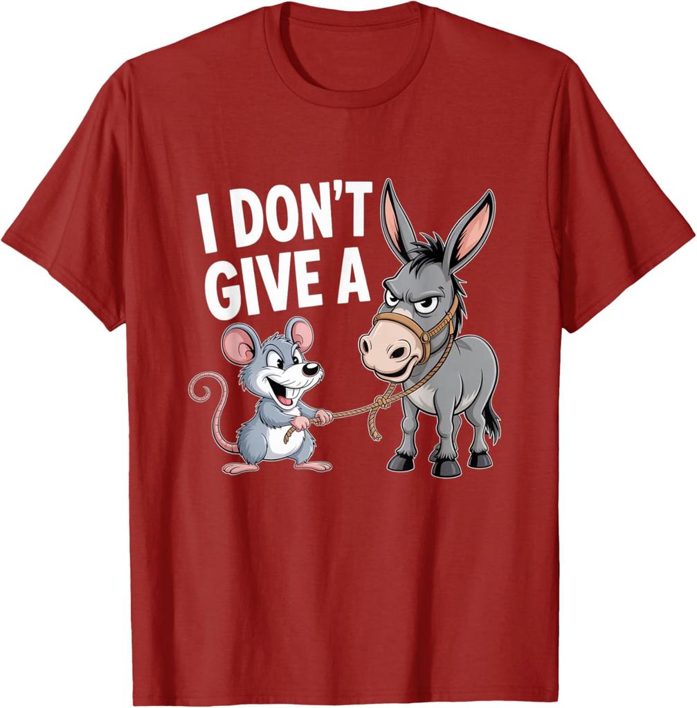 I Dont Give A Rats Ass Fun Mouse Donkey Humor Tshirt Unisex Unisex Cartoon Humorous Satire Animal Streetwear